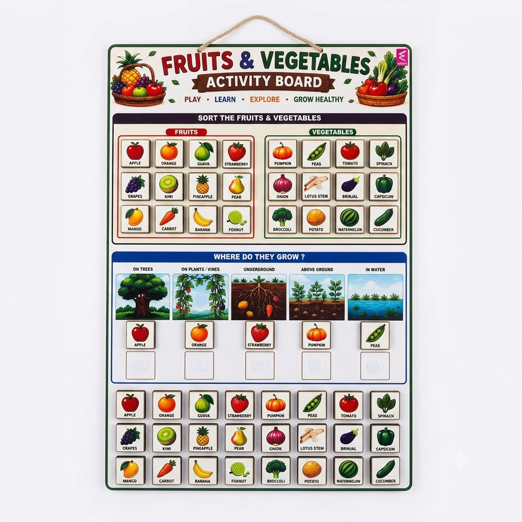 Fruits & Vegetables Velcro Activity Board