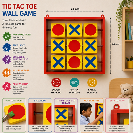 Wall Mounted Tic Tac Toe Game for Kids