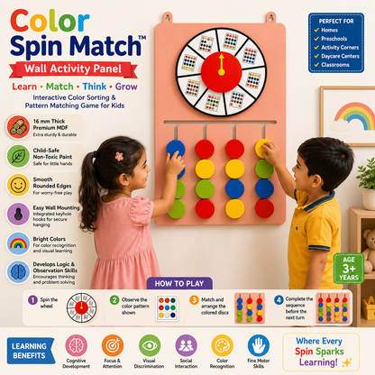 Color Spin Wooden Wall Activity Game