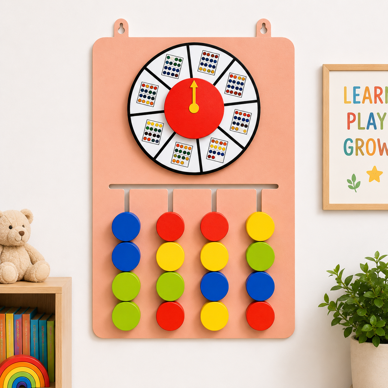 Color Spin Wooden Wall Activity Game