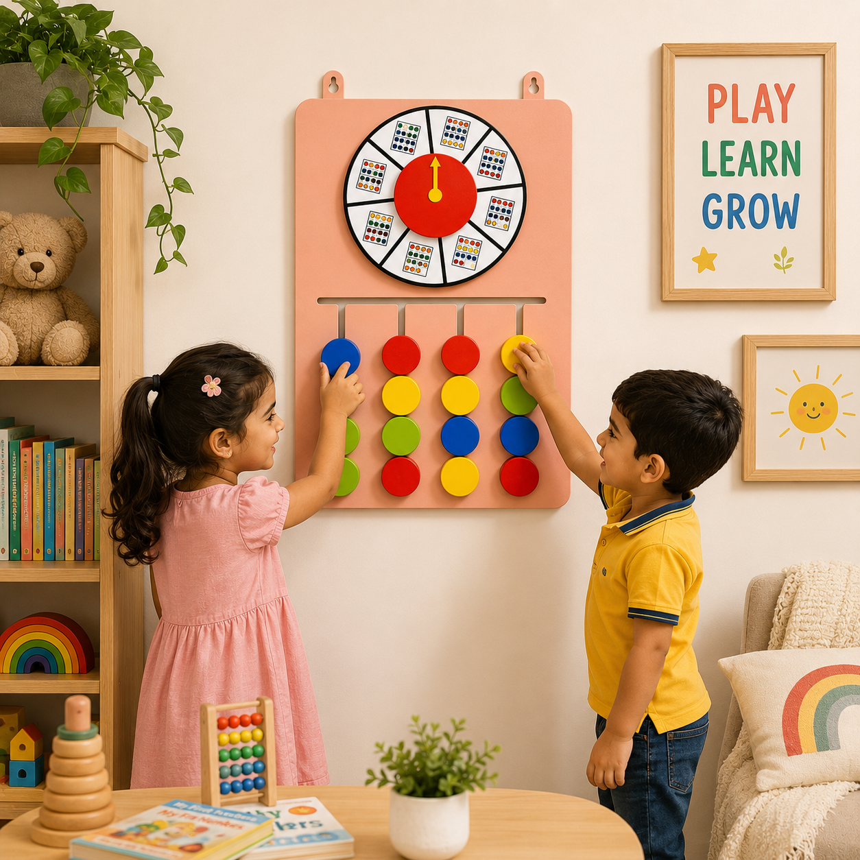 Color Spin Wooden Wall Activity Game