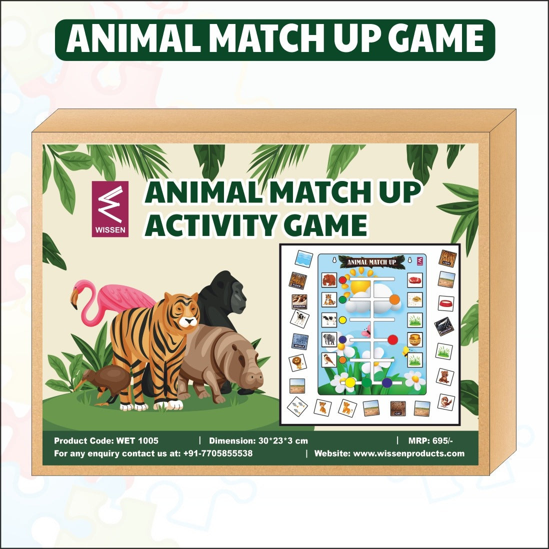 Wooden Animal Matchup Activity Game