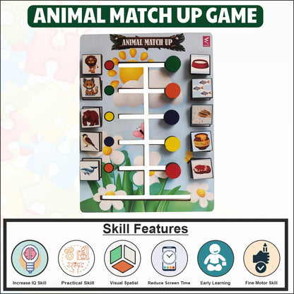 Wooden Animal Matchup Activity Game