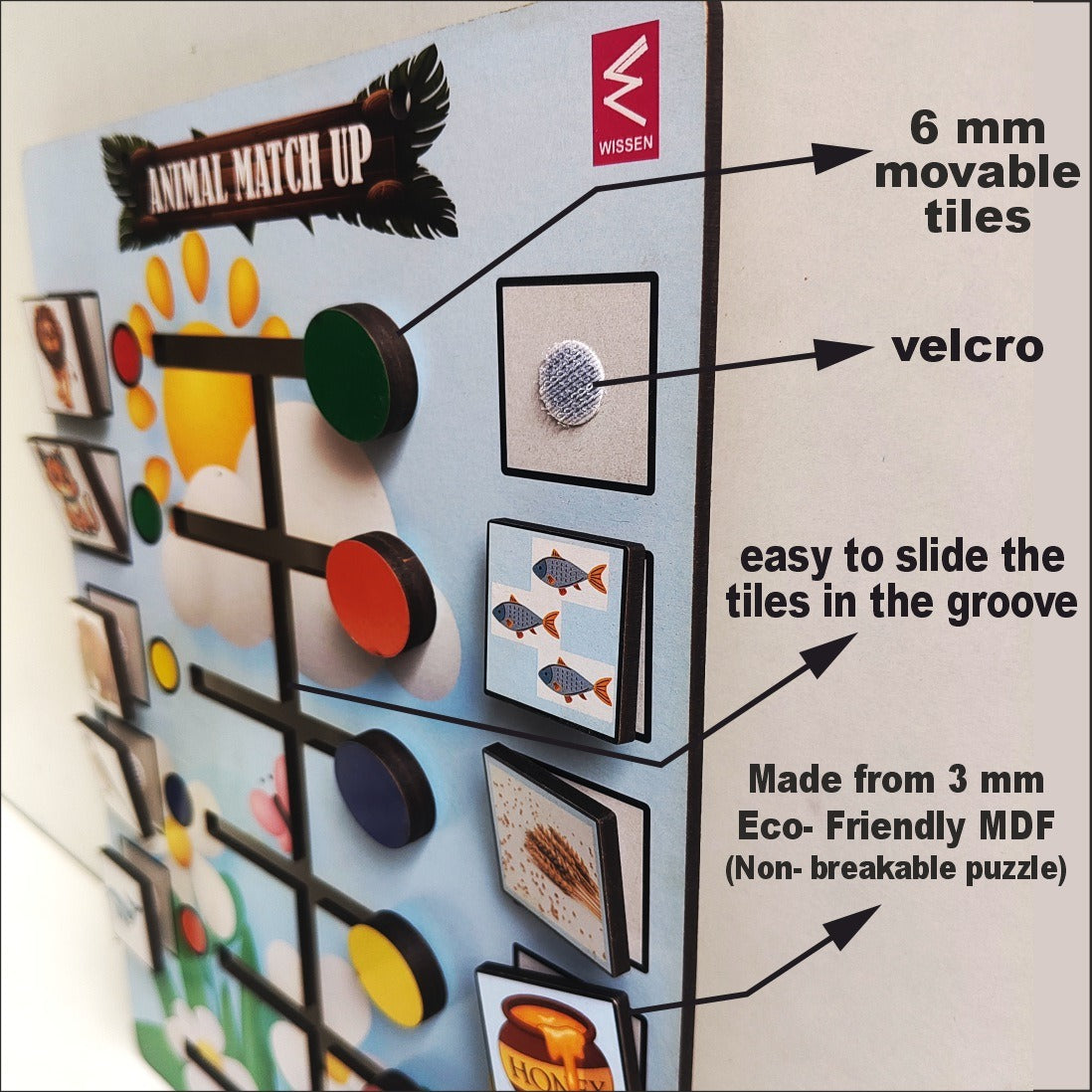 Wooden Animal Matchup Activity Game