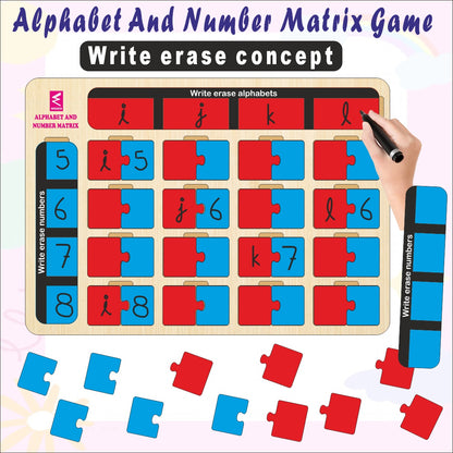 Wissen Maths & Reasoning Learning Kit for Kids Age 6–7 Years | 4-in-1 Wooden Educational Games – Memory Game, Alphabet & Number Matrix, Sudoku & Fraction Master Puzzle | Brain Development & Logical Thinking Toy