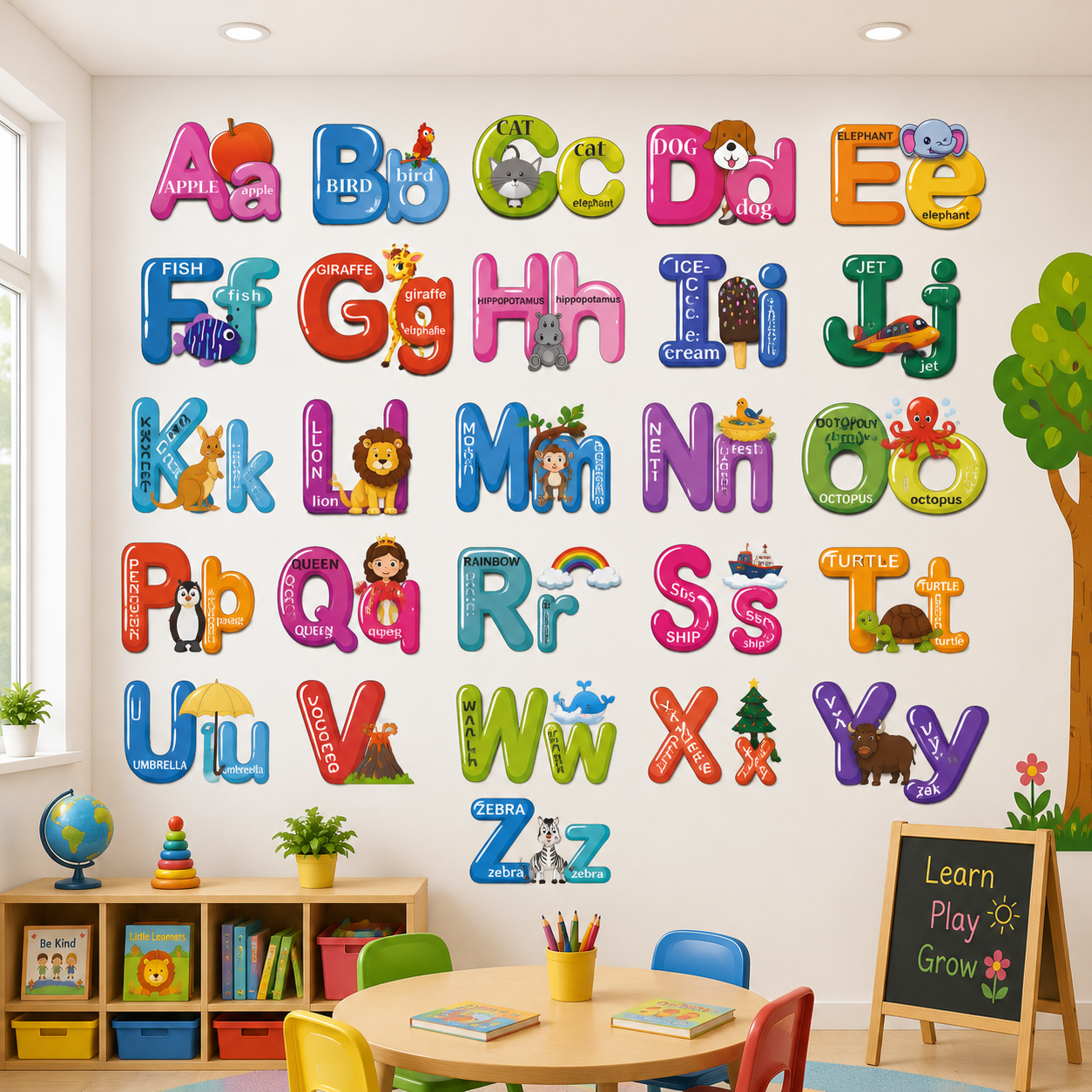 Wooden Alphabet Wall Decor for Kids | Educational MDF Cutout Letters (A–Z)