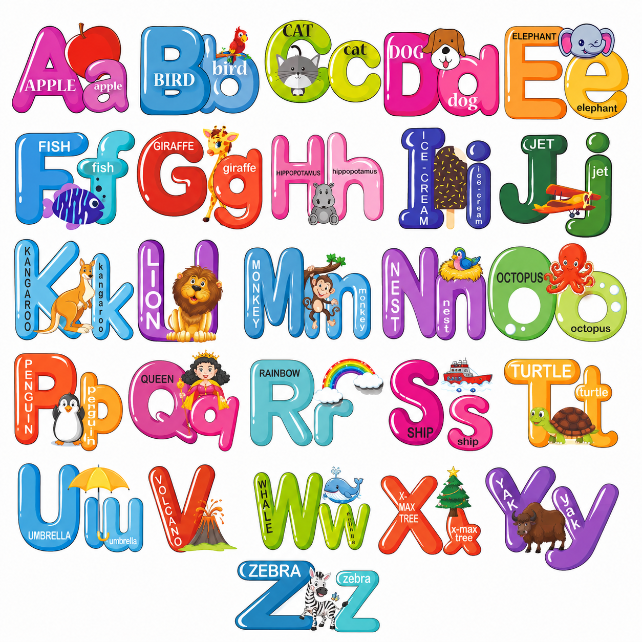 Wooden Alphabet Wall Decor for Kids | Educational MDF Cutout Letters (A–Z)