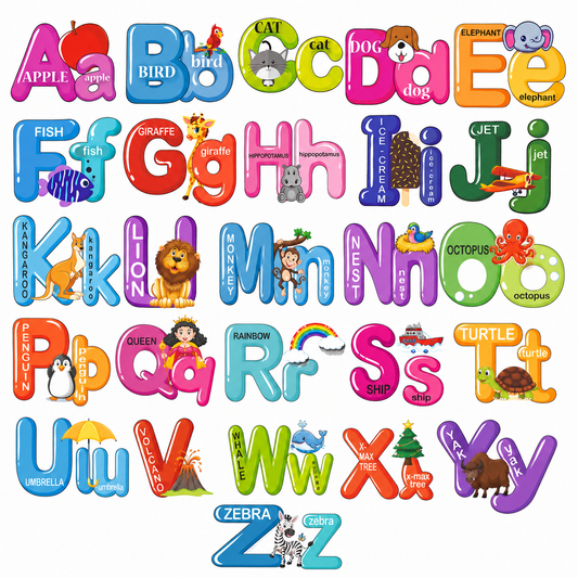 Wooden Alphabet Wall Decor for Kids | Educational MDF Cutout Letters (A–Z)