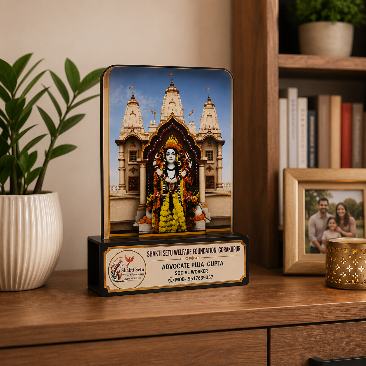 Gorakhnath Mandir Memento Design - Wooden+Acrylic Combination