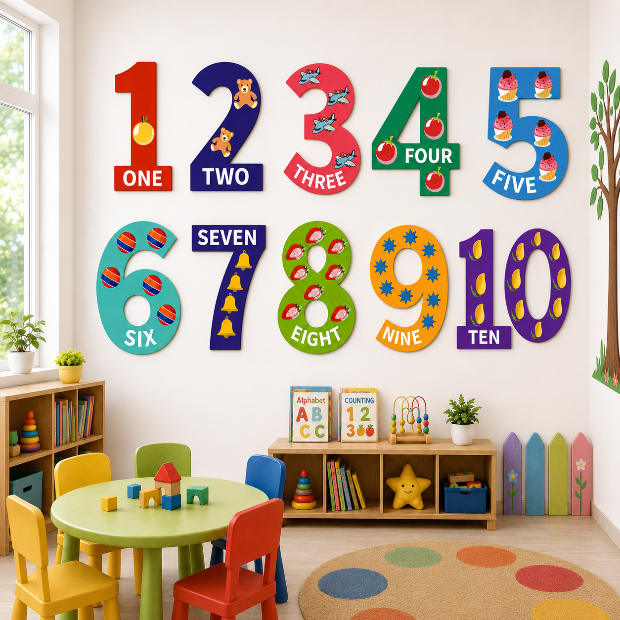 Wooden Number Wall Decor (1–10) for Kids | Educational MDF Number Cutouts