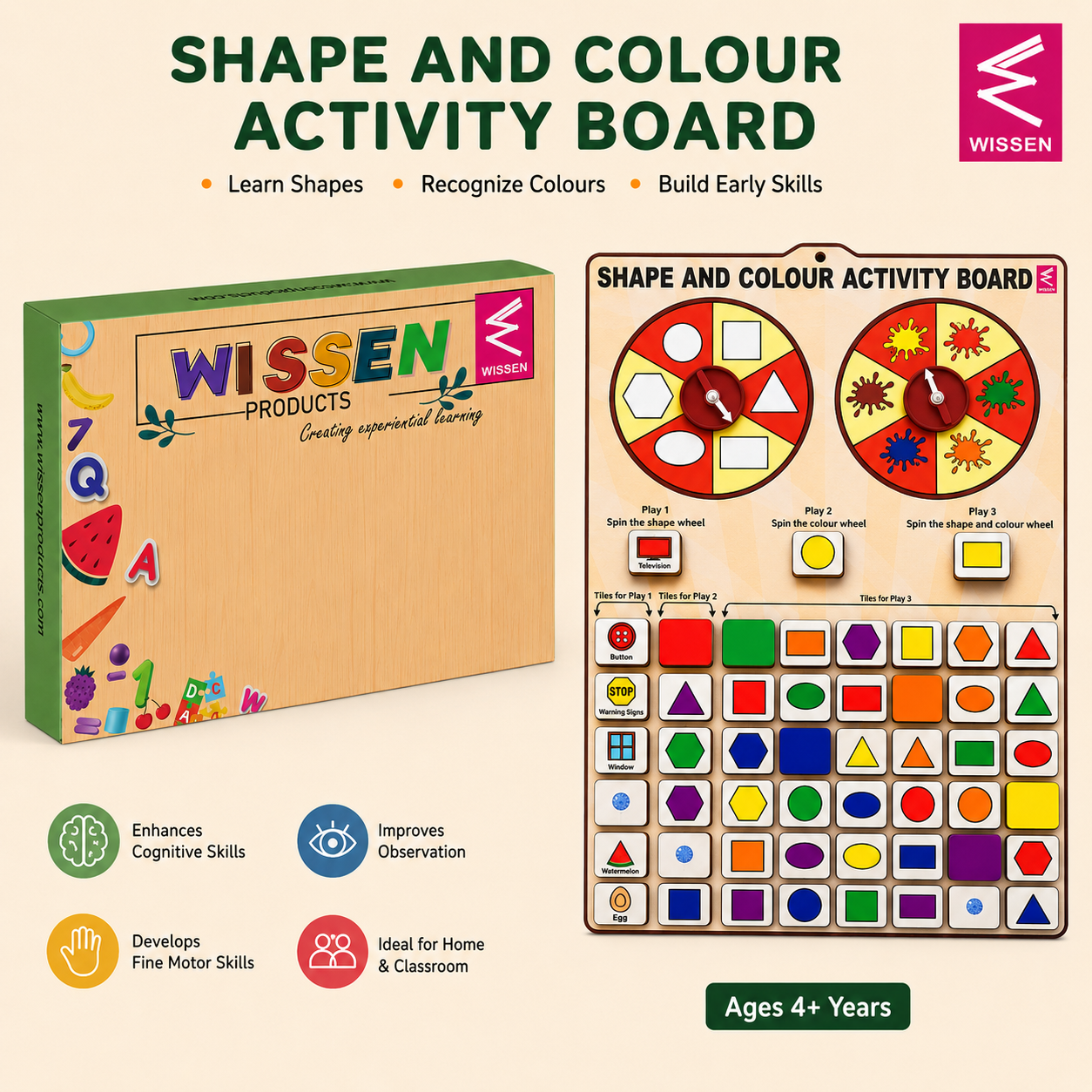 Wooden Shapes and Color Fun Learning Logic Activity Game
