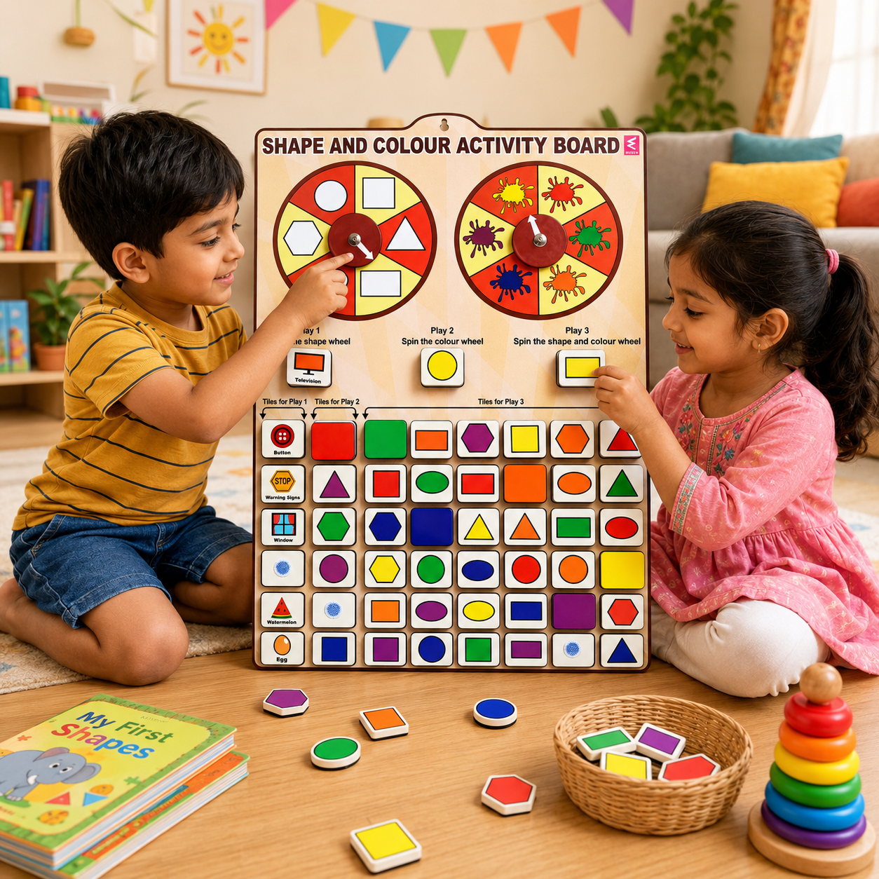 Wooden Shapes and Color Fun Learning Logic Activity Game