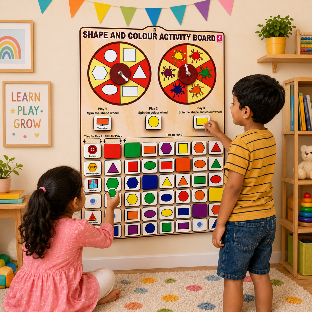 Wooden Shapes and Color Fun Learning Logic Activity Game